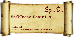 Szünder Dominika névjegykártya