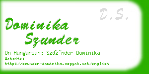 dominika szunder business card